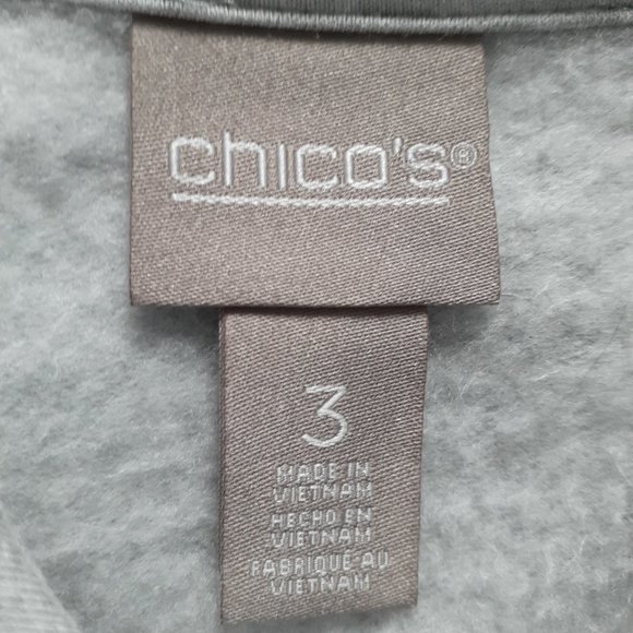 Chico's CoziSoft Button-Mock Tunic Gray Size 3/Size XL/Size 16 - Picture 3 of 10